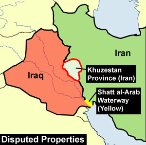 Image result for borders of Iran and Iraq before war
