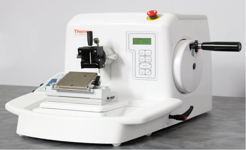 Microtome used for preparing thin tissue sections for microscopic examination
