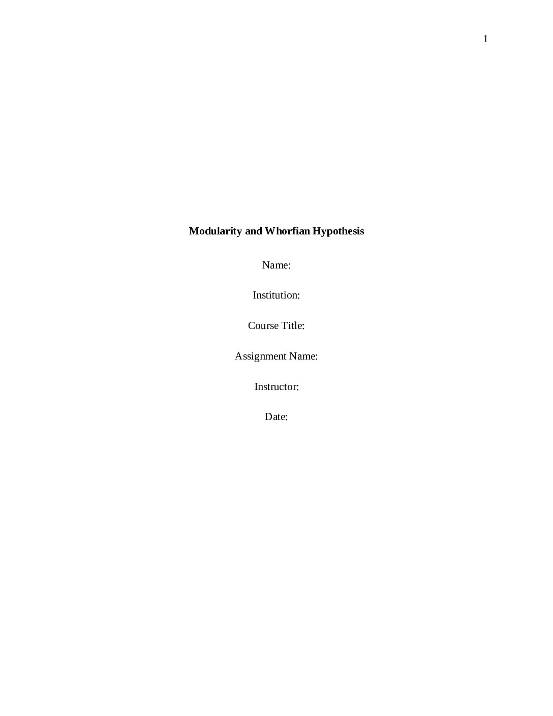 Modularity and Whorfian Hypothesis pdf