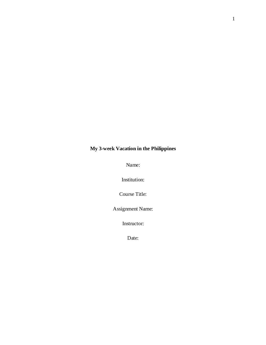 My 3 week Vacation in the Philippines pdf