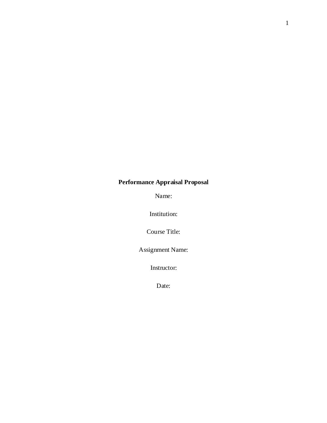 Performance Appraisal Proposal pdf