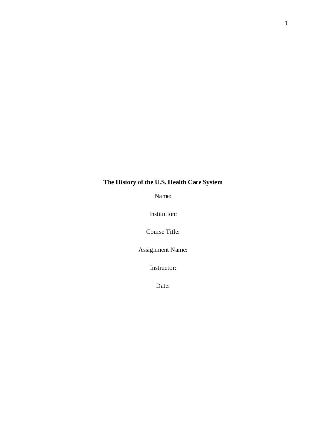 The History of the U.S. Health Care System pdf