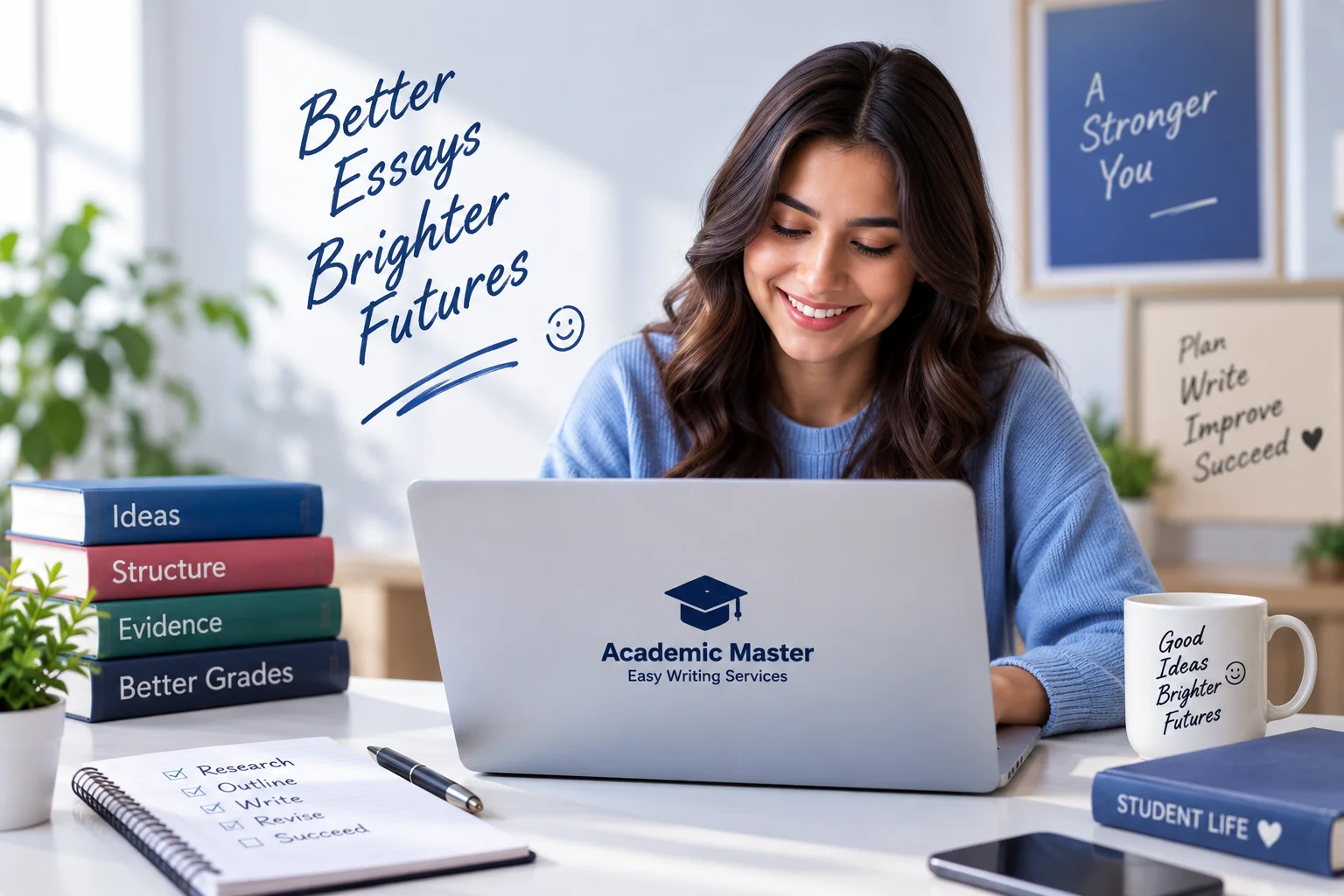 Student using Academic Master Thesis Statement Generator