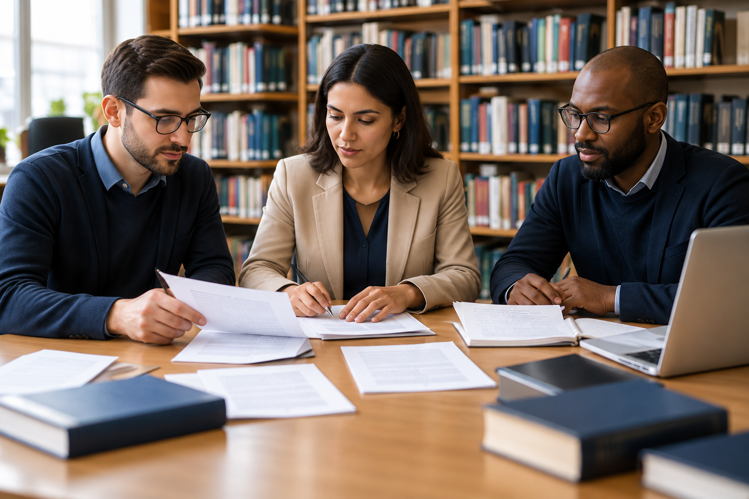 Academic editors reviewing a paper together — illustrative image