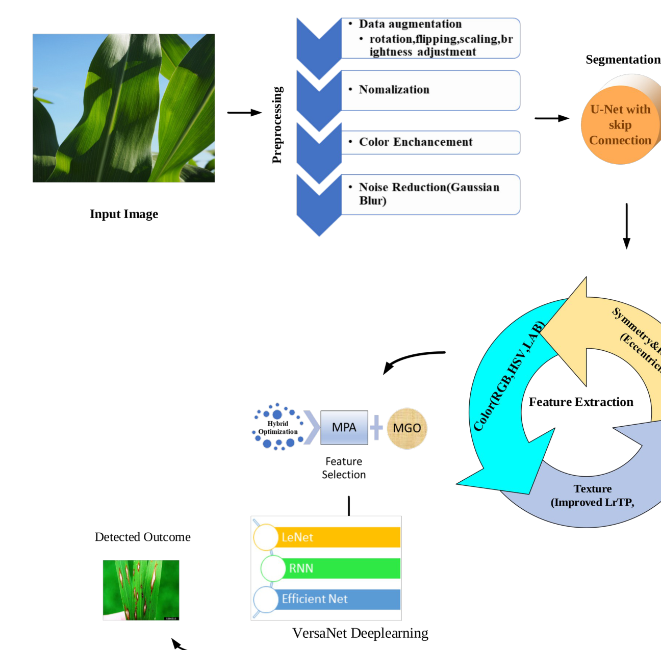 Crop Leaf Disease Detection Using VersaNet and Semantic Segmentation 1 Overall flow diagram of the proposed model