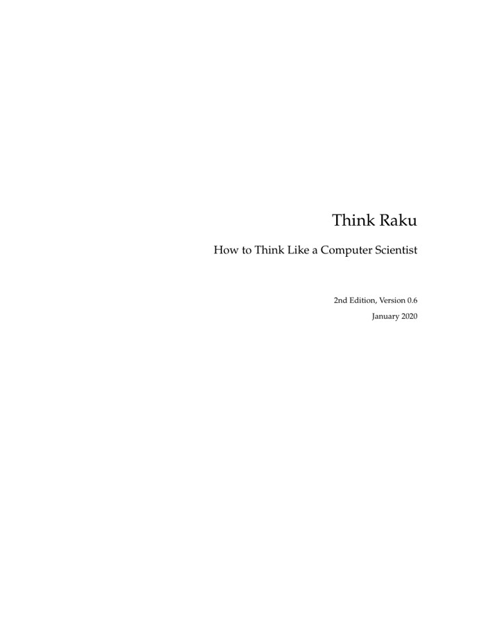 Cover of Think Raku: How to Think Like a Computer Scientist