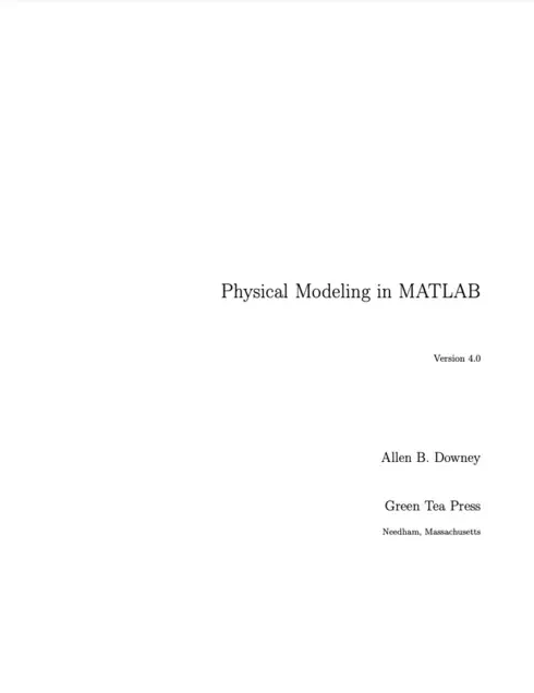 Original fourth-edition title-page cover of Physical Modeling in MATLAB by Allen B. Downey