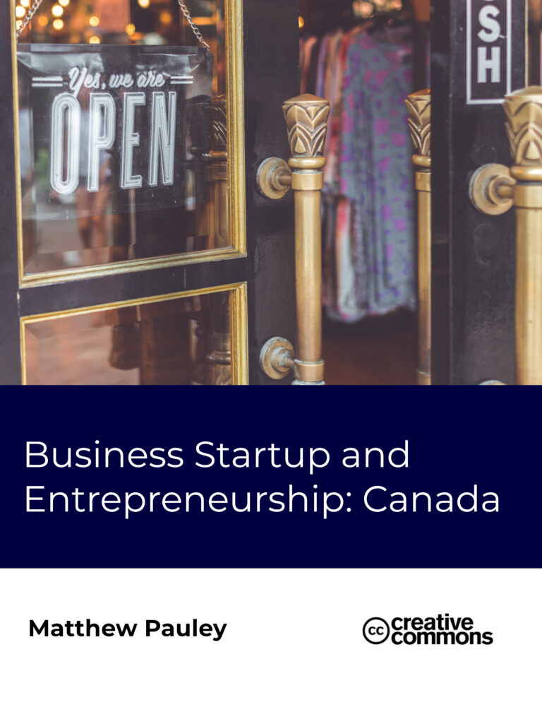 Business Startup and Entrepreneurship: Canada 6 Front cover of Business Startup and Entrepreneurship: Canada