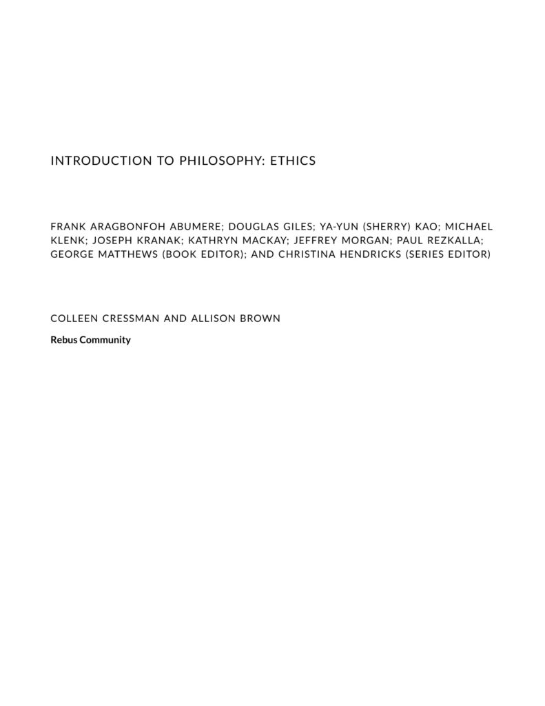 Introduction to Philosophy: Ethics 6 Introduction to Philosophy: Ethics source title page