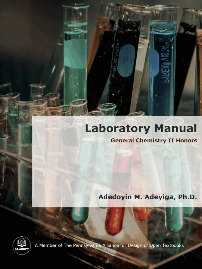 Book cover of Laboratory Manual: General Chemistry II Honors