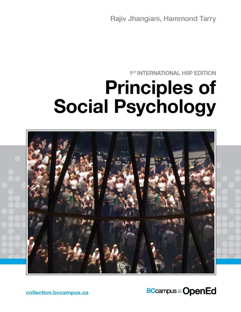 Original cover of Principles of Social Psychology by Rajiv Jhangiani, Hammond Tarry