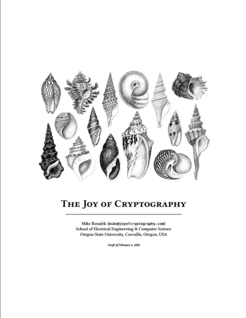 Original cover of The Joy of Cryptography by Mike Rosulek