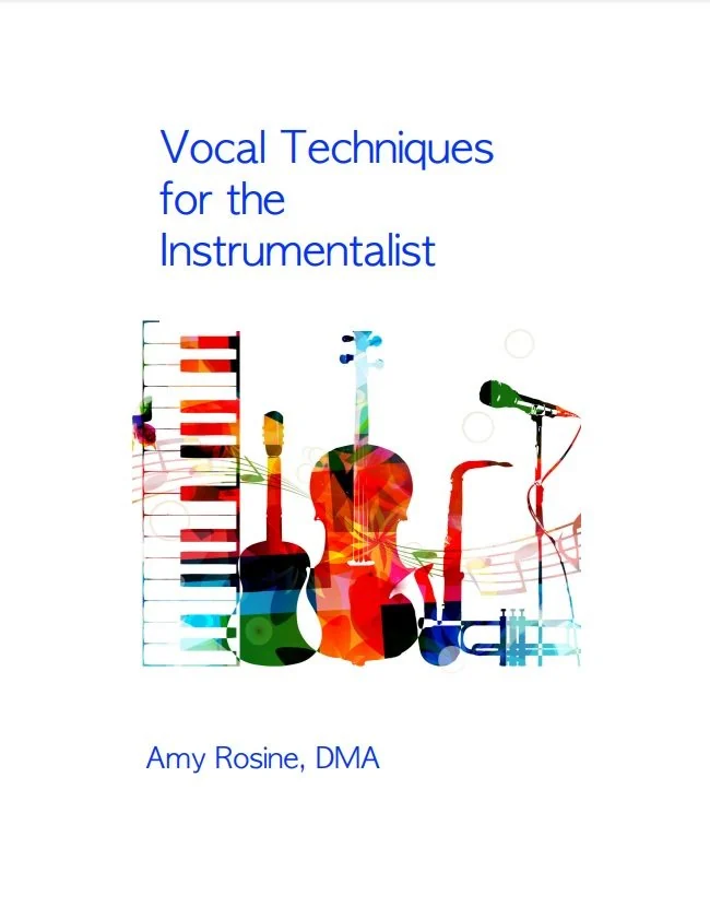 Original cover of Vocal Techniques for the Instrumentalist by Amy Rosine