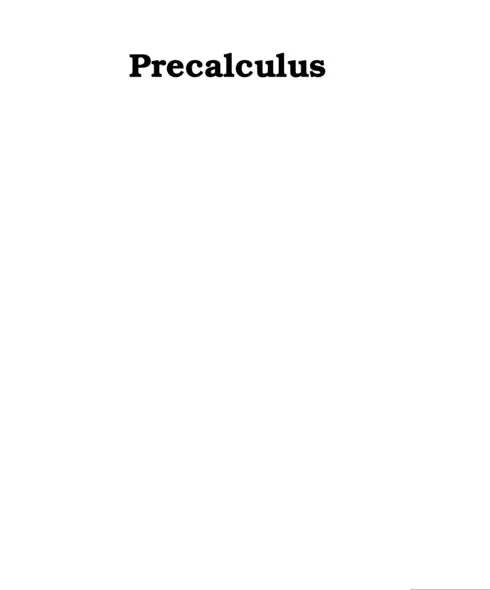 Original cover of Precalculus by David H. Collingwood, K. David Prince, Matthew M. Conroy