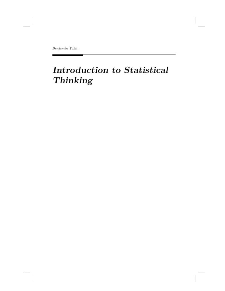 Introduction to Statistical Thinking 6 Introduction to Statistical Thinking source edition cover