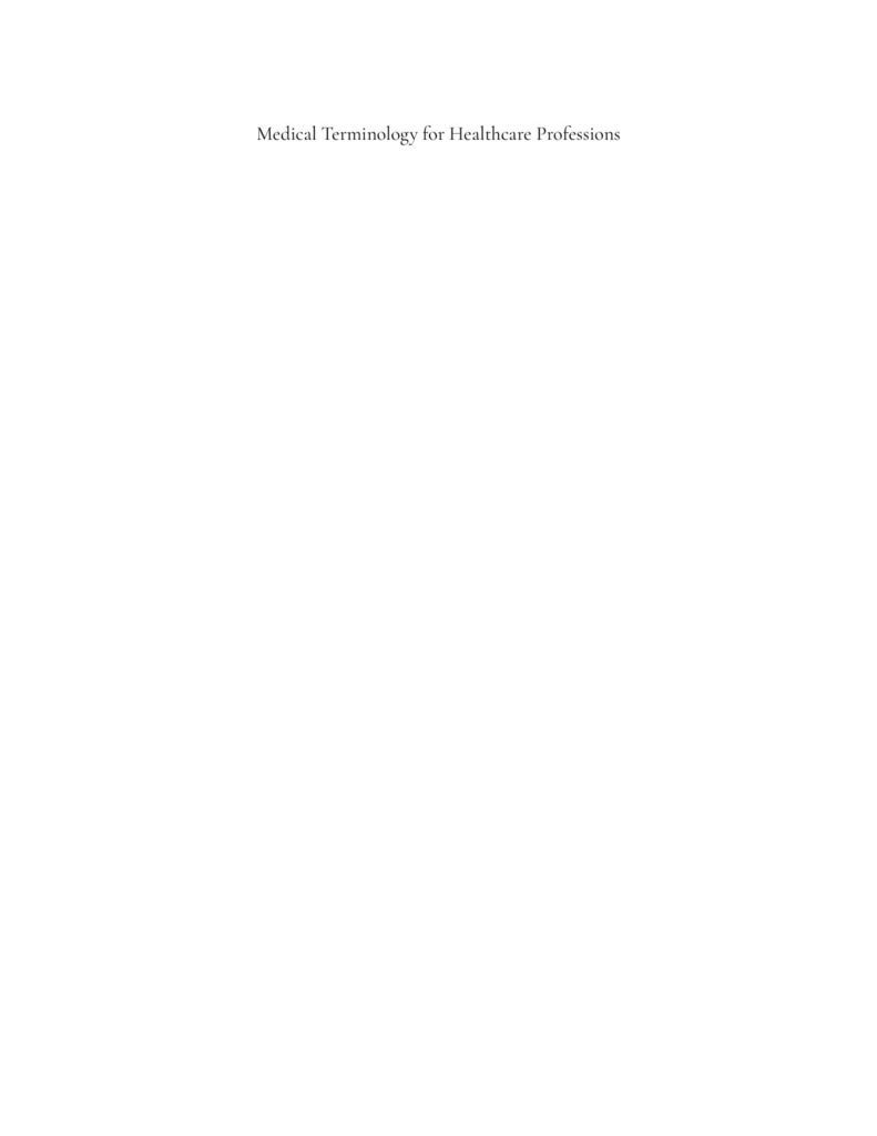 Medical Terminology for Healthcare Professions source edition cover