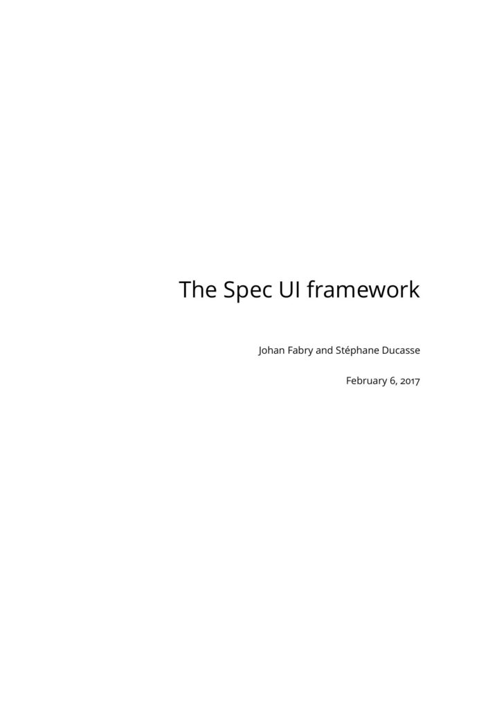 The Spec UI framework 11 The Spec UI framework source edition cover