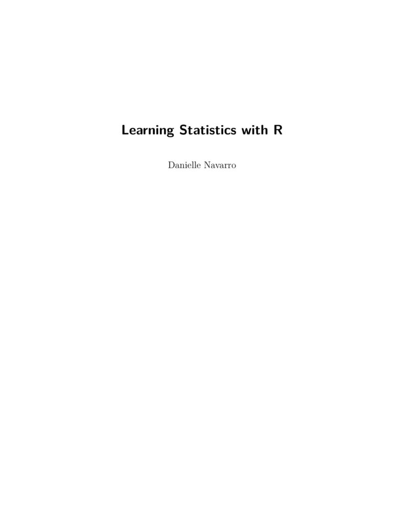 Learning Statistics with R: A tutorial for psychology students and other beginners source edition cover