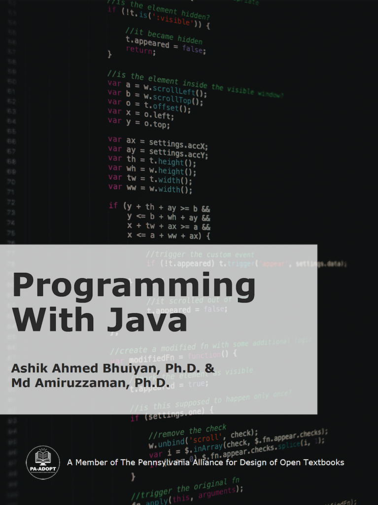 Book cover of Programming with Java