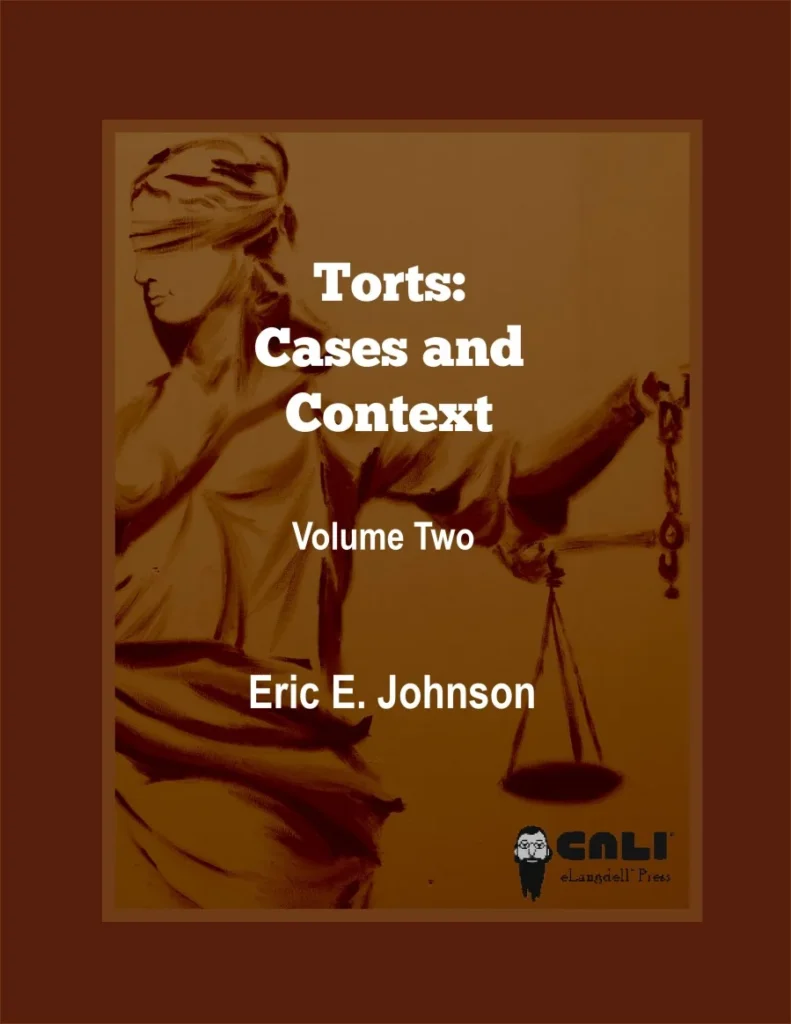 Cover of Torts: Cases and Contexts — Volume Two by Eric E. Johnson